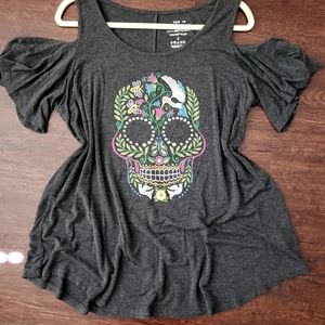 TORRID Super Soft Knit Skull Off Shoulder Top - 1X